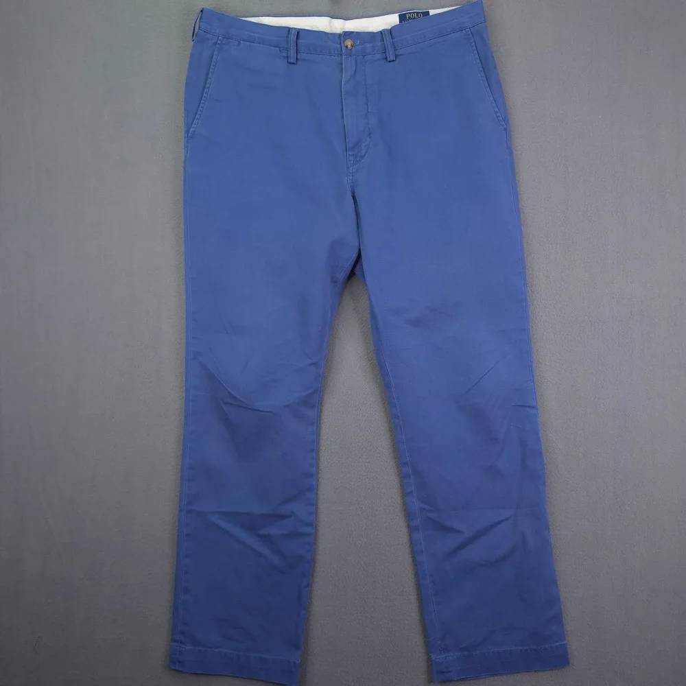 Polo Ralph Lauren Chino Pants Classic Fit Blue 36x32 Cotton Twill Flat Front